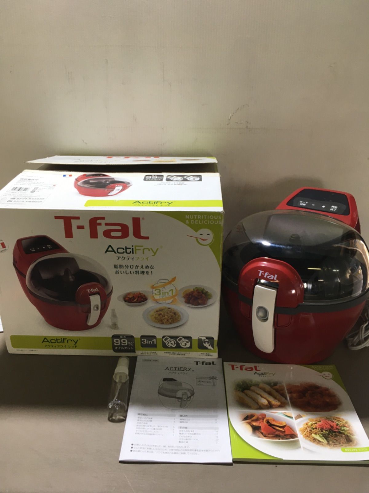 グリーン・ホワイト系 完成品♪ T-fal ティファール アクティフライ