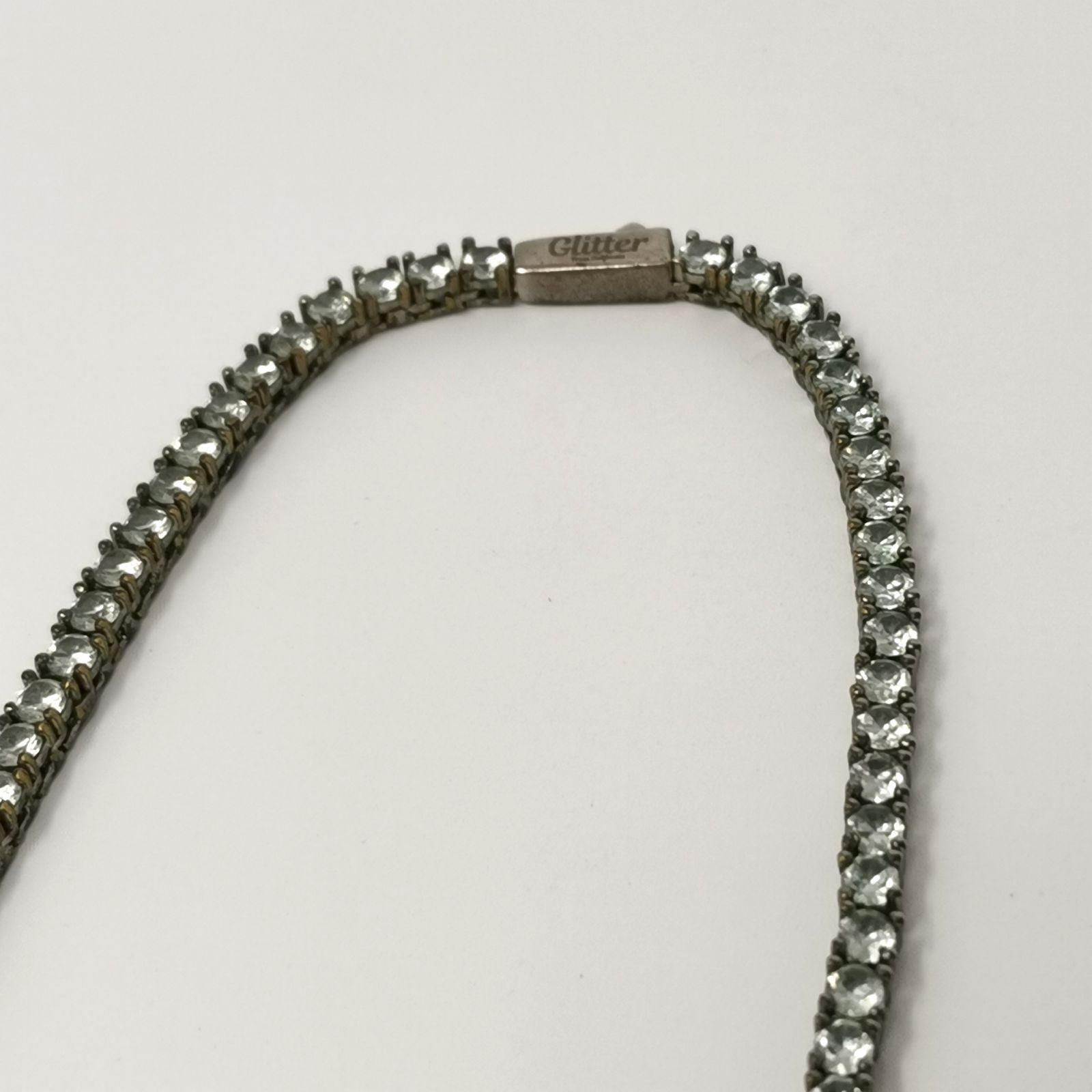 Glitter グリッター ネックレス 31.2g シルバーカラー くすみあり 中古