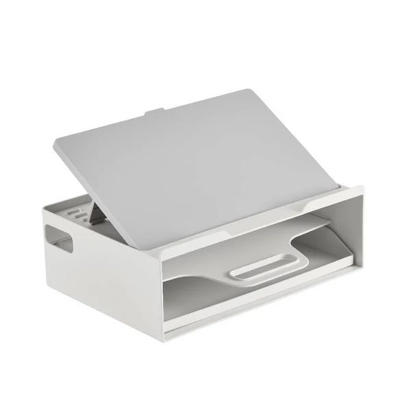 キングジム ノートPCスタンド収納ボックス ポータブルワークベース ノッテオン 白 WB10-W 1点