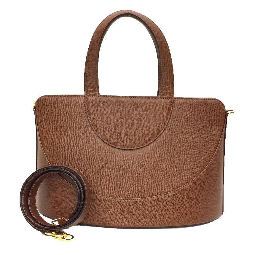 BVLGARI ブラウン レザー メッセンジャーバッグ