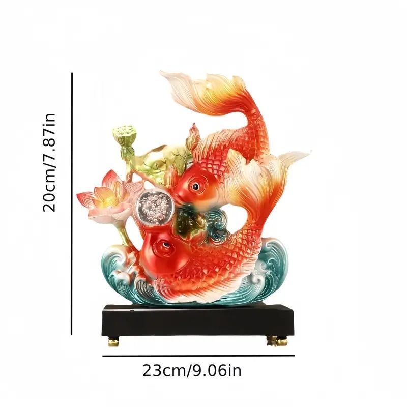 鯉置物　飾り　縁起物　飾り台付き　美品　インテリア 鯉置物 飾り 縁起物 飾り台付き 美品 インテリア 鯉 置物」の