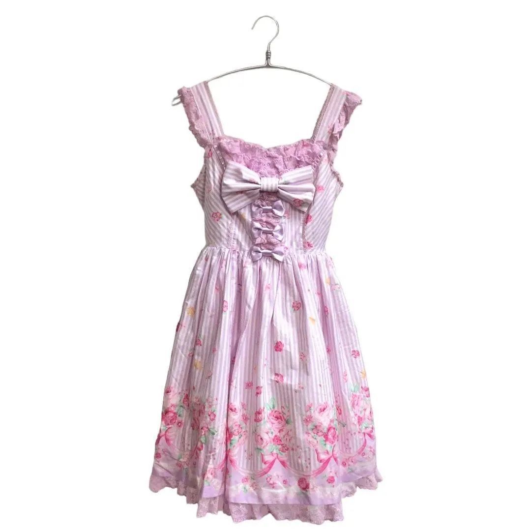 アンジェリックプリティ ジャンスカ ピンク ロリータ 中古品】Angelic Pretty アンジェリックプリティ Tiara Rose JSK