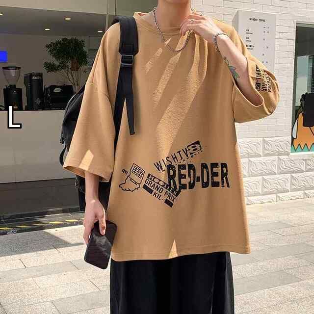 [L]秋冬 コーデ メンズ  服 シンプル ファッション オシャレ 大人 かっこいい 大きいサイズ ストリート 紳士服  七分袖 T シャツ 半袖 丅 ストリート
