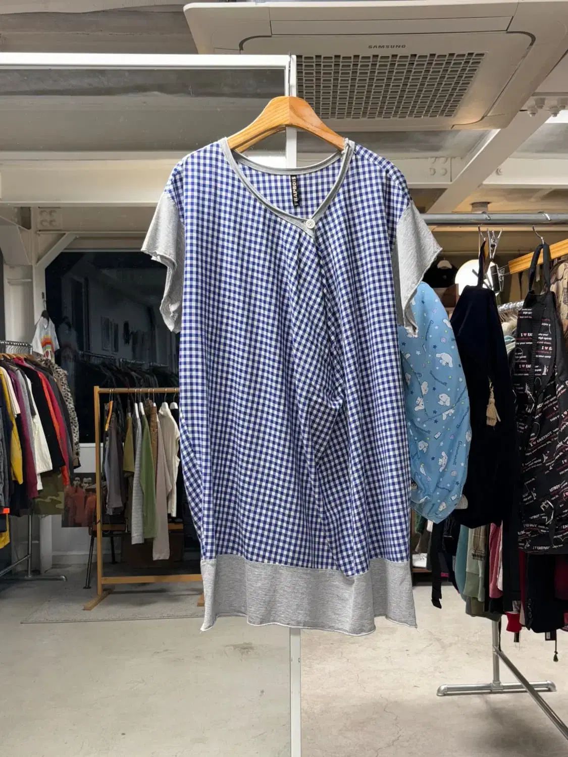 フラボア ギンガムチェック カットオフ チュニック