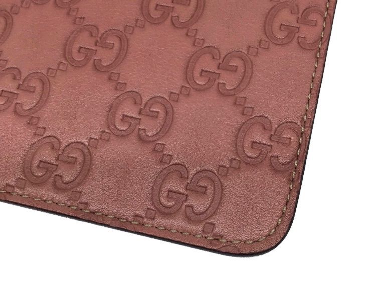 GUCCI グッチ マウスパッド ピンク レザー GGロゴ グッチシマ