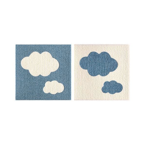 まとめ サンコーおくだけ吸着 おあそびマット 雲 メランジブルー×アイボリー KX-63 1パック 2枚 ×5セット