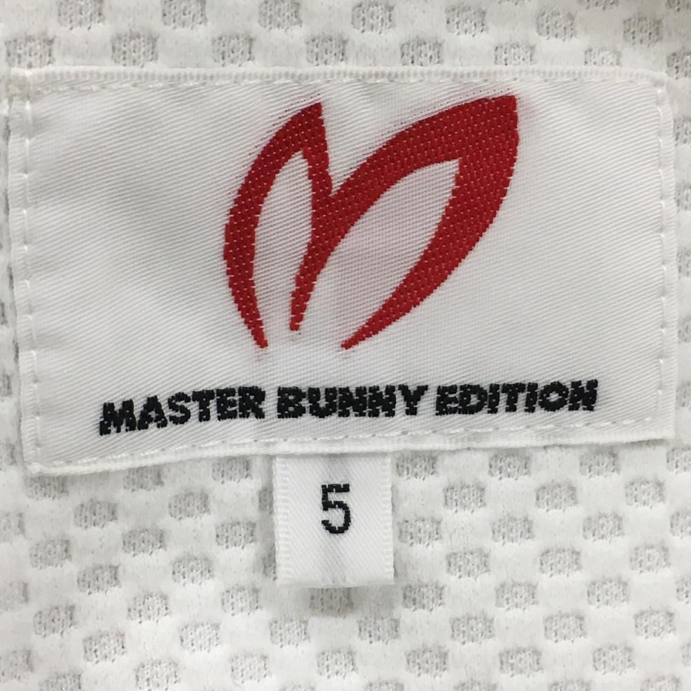 MASTER BUNNY EDITION - 【美品】マスターバニー ジャケット 白×黒 ロゴテープ 凹凸生地 メンズ 5(L) ゴルフウェア MASTER BUNNY EDITION MASTER BUNNY EDITION 【美品】マスターバニー ジャケット 白×黒