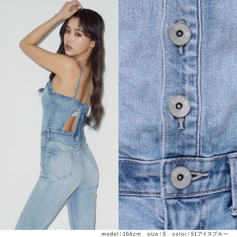 新品未使用❤️GYDA【WEB限定】TINY BACK ZIPベアデニムロンパース GYDA（ジェイダ）の「【WEB限定】【TINY低身長さん向け】BACK