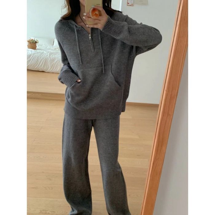 セットアップ レディース ニットセットアップ 長袖 上下２点セット セーター ニットセーター ニットパンツ ワイドパンツ カジュアル 上品 韓国風 カジュアル 上下 ゆったり 体型カバー 通学 通勤 xkmilyx137 DZ20 STEELWINDOWSANDDOORS_COM