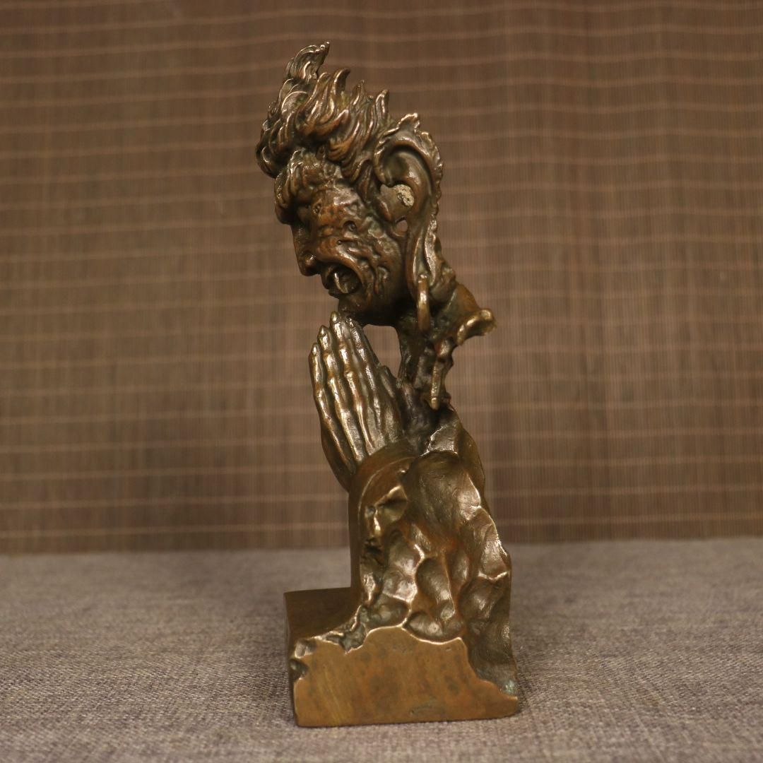 銅 細工 釈迦如来仏仏像 事務デスクトップ机 茶室 茶寵 置物 装飾品 工芸品 銅製 釈迦如来仏仏像 事務デスクトップ机 茶室 茶寵 置物 装飾品