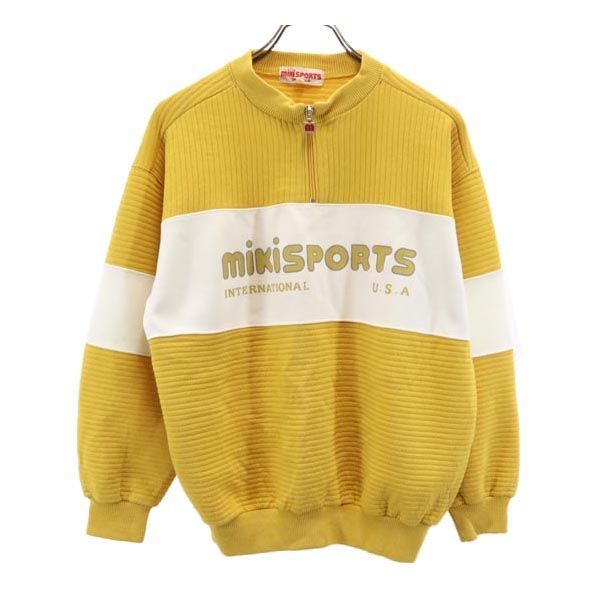 ミキスポーツ ハーフジップ スウェット M イエロー系 MIKI SPORTS 長袖 トレーナー ロゴ メンズ 230920