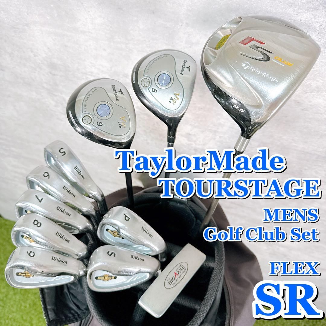 メンズ ゴルフクラブセット TaylorMade テーラーメイド TOURSTAGE ツアーステージ フルセット キャディバッグ付き 11本 フレックスSR 男性 右利き K112