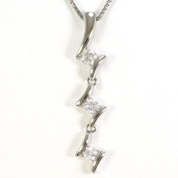 K18WG ネックレス NECKLACE ダイヤ 0.25 総重量約4.4g 約45cm