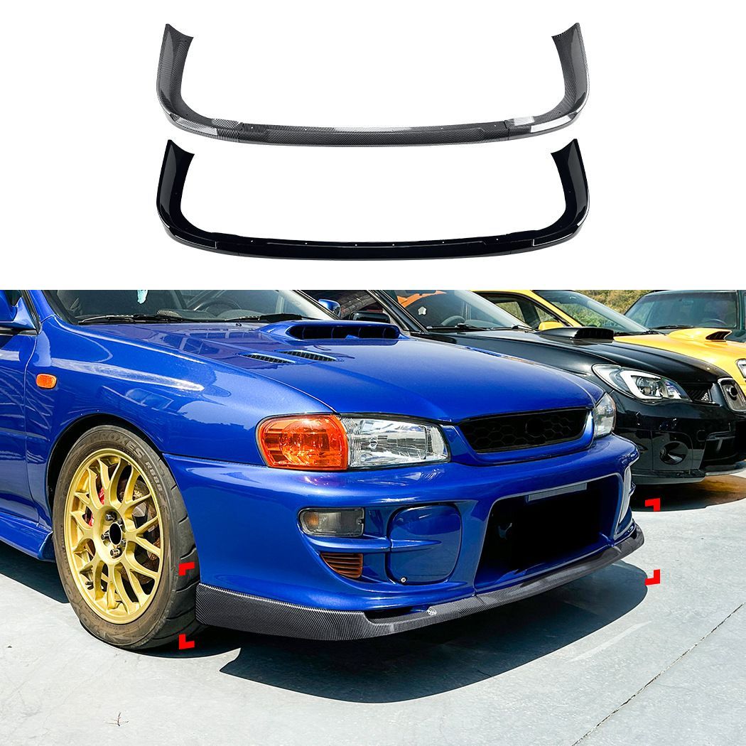 スバル インプレッサ WRX STI GC型 1997-2001 フロントリップスポイラー カーボン調|ピアノブラック 純正フィット アフターパーツ