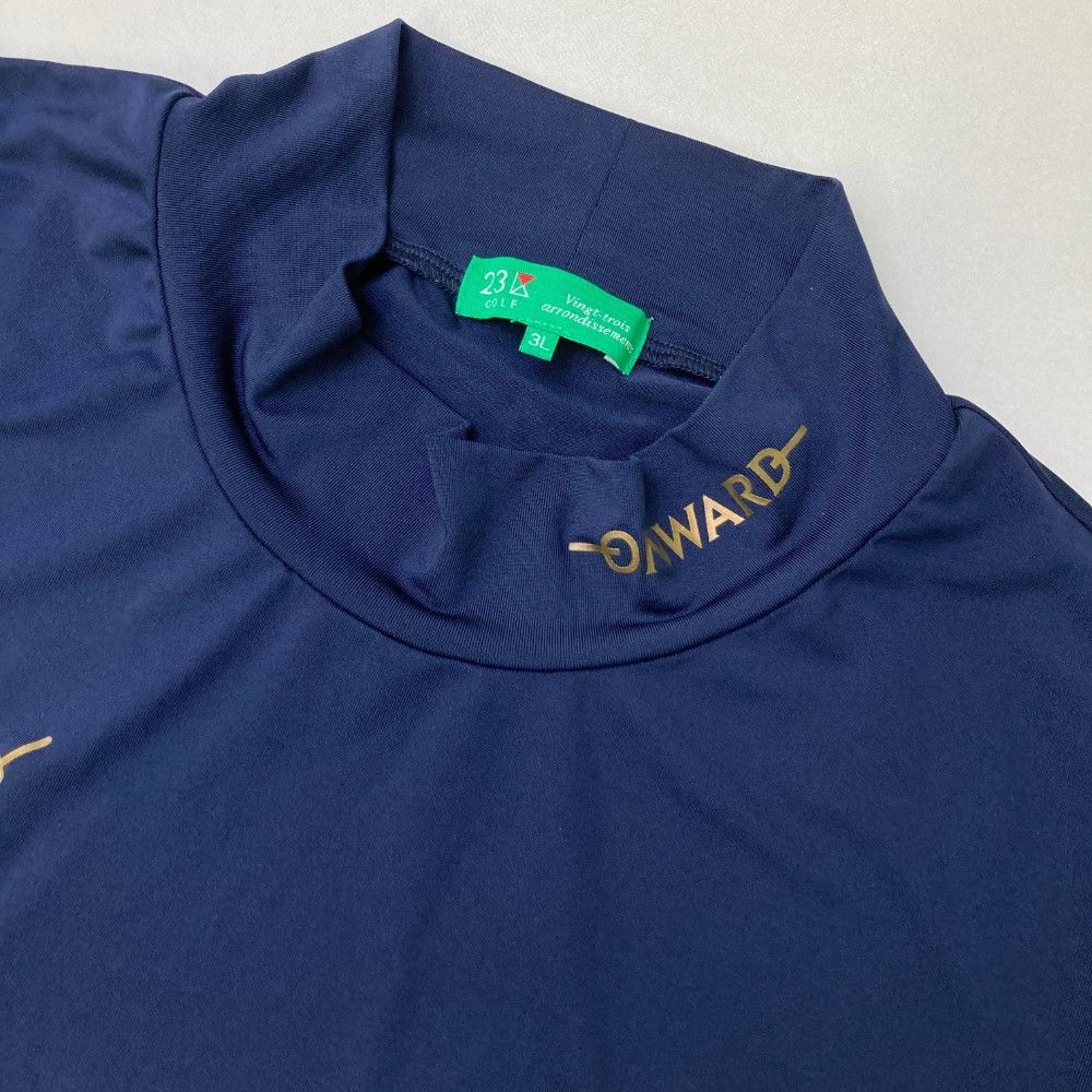 サイズ：L 23区GOLF ニジュウサンクゴルフ  モックネック 半袖Tシャツ ボーダー柄 グレー系 [240101455159] ゴルフウェア メンズ ストスト サイズ：3L 23区GOLF ニジュウサンクゴルフ モックネック半袖T