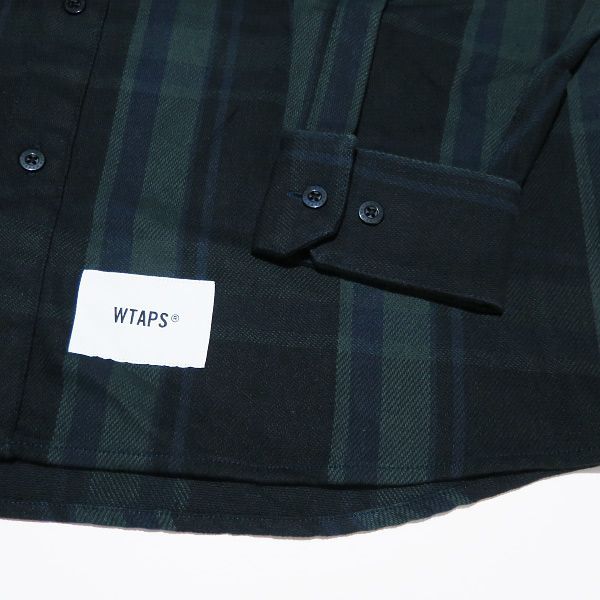 WTAPS ダブルタップス 21AW DECK/LS/COTTON.FLANNEL.TEXTILE 212TQDT-SHM05 デッキ ロングスリーブ コットン フランネル シャツ グリーン 長袖 サイズ02(M)