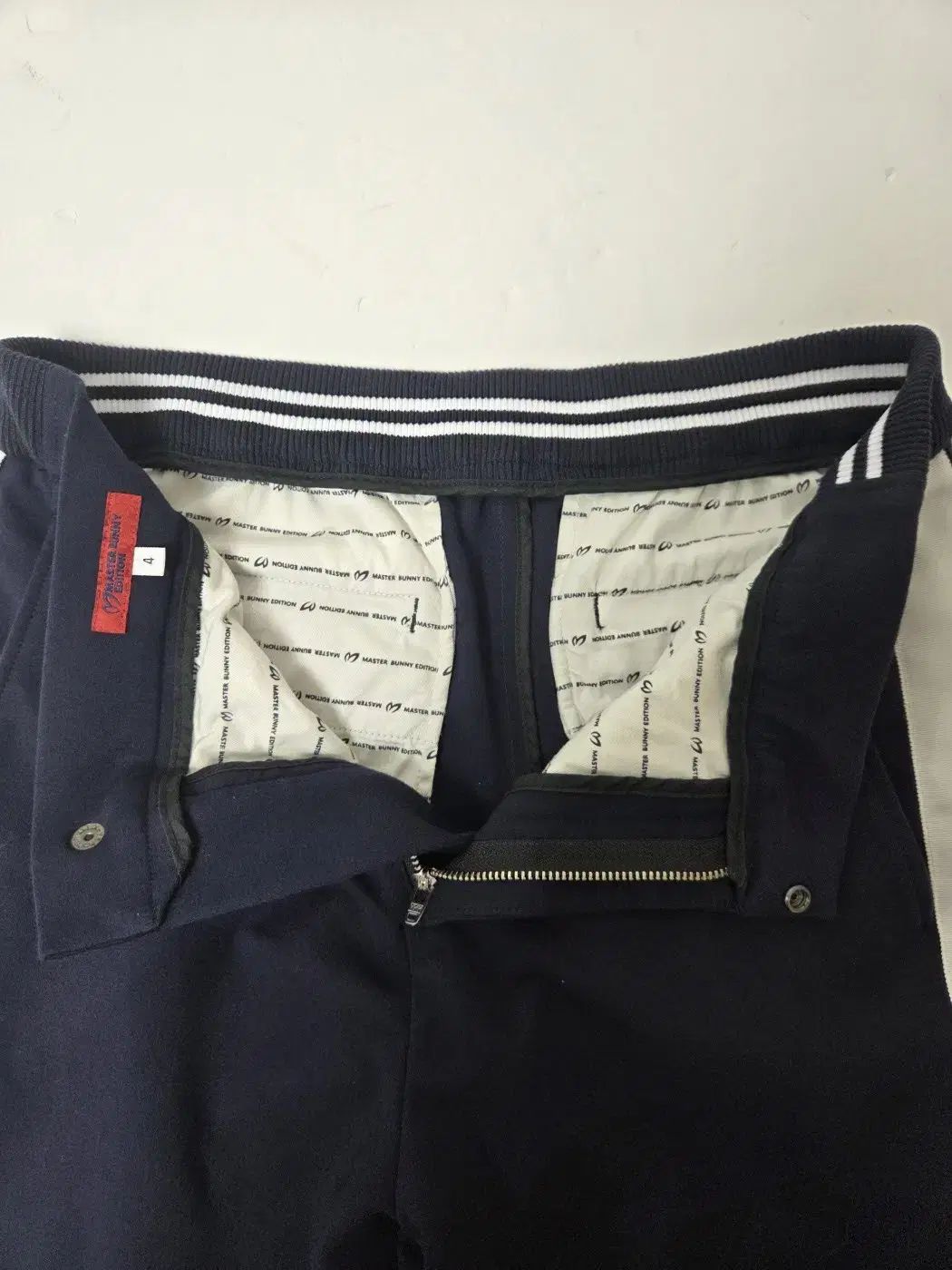 マスターズ バーニー エディション メンズ ボーダー柄 パンツ ネイビー