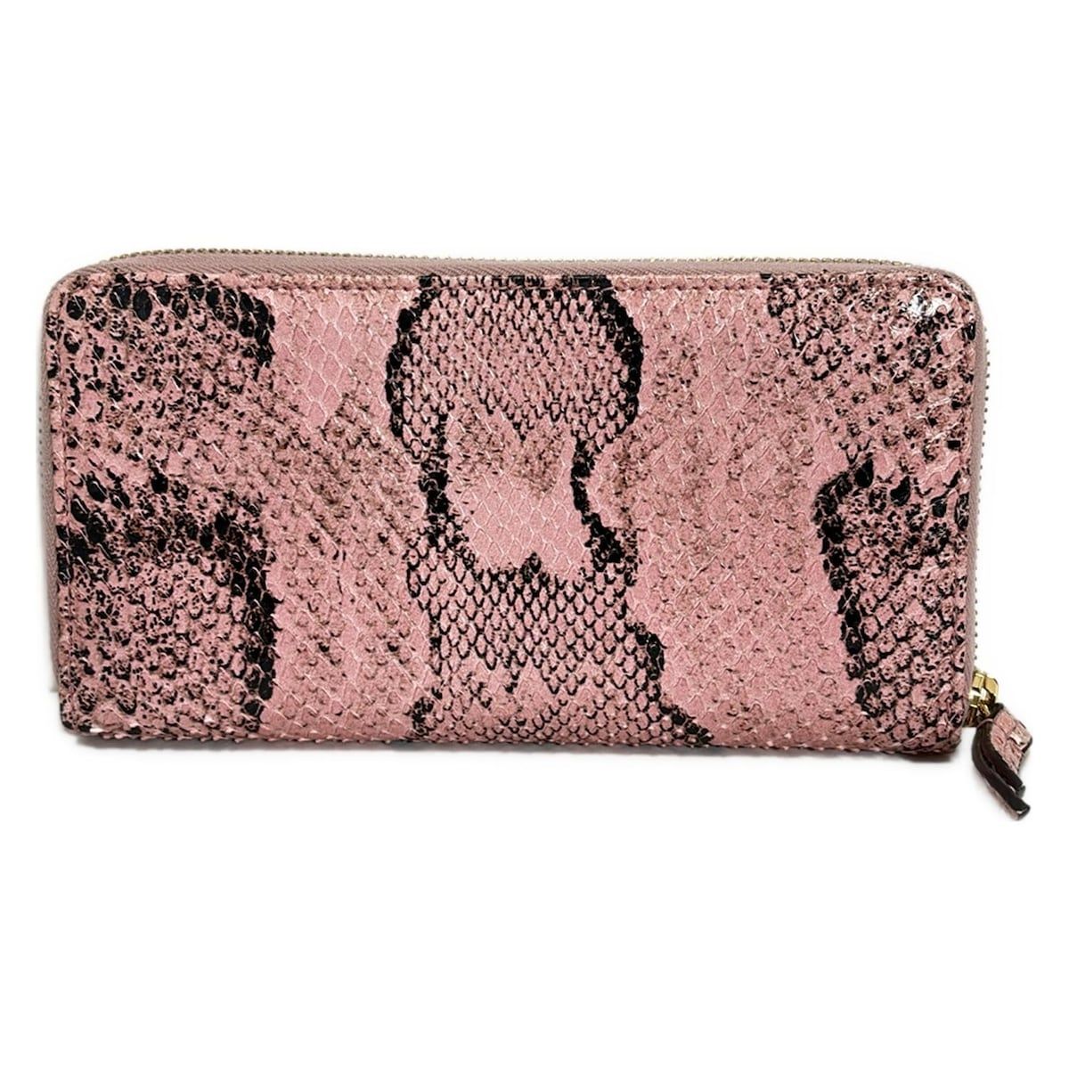 GUCCI グッチ 長財布 ダブルG ジップアラウンドウォレット GGマーモント 456117 ピンク×黒 ラウンドファスナー