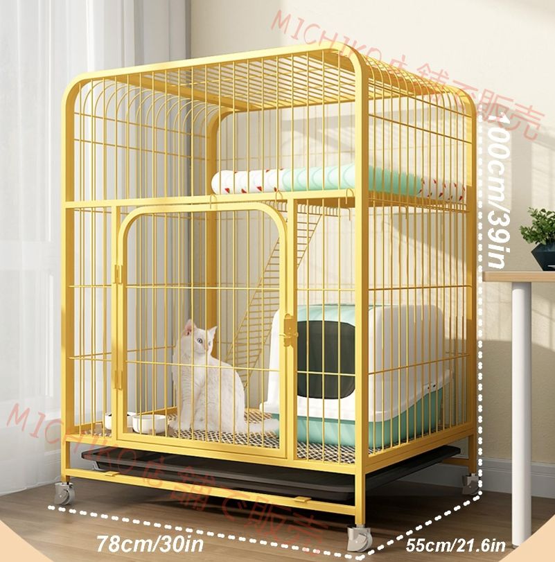 2層金属猫ケージ屋内猫エンクロージャ猫ベビーサークル金属小屋中小猫子猫キティ用 STEELWINDOWSANDDOORS_COM