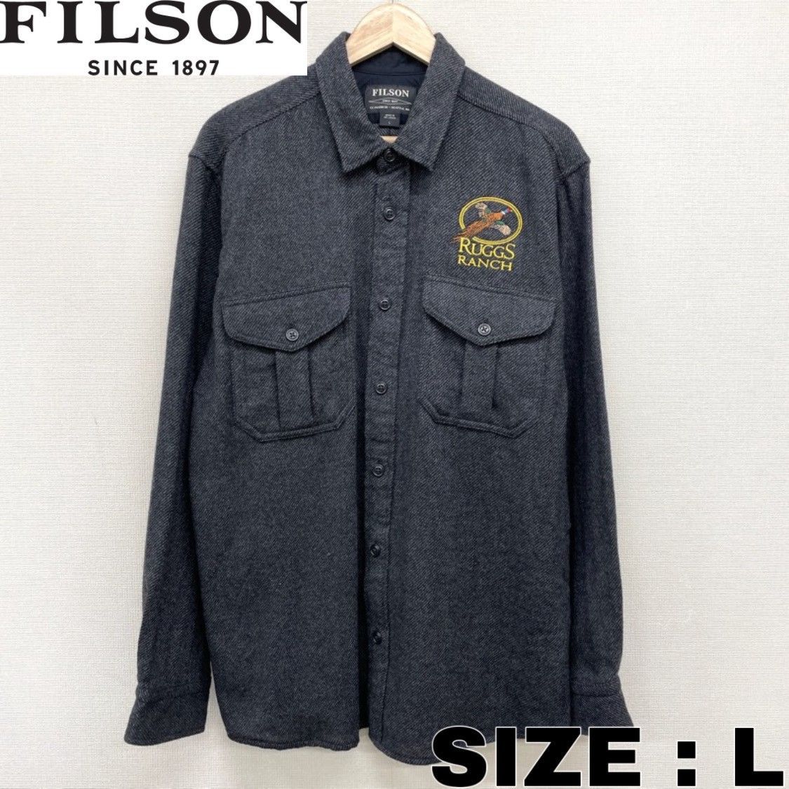 US古着 フィルソン FILSON ウール シャツ 企業 ハンティング 刺繍 長袖