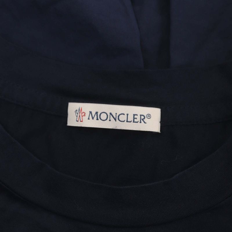 MONCLER - モンクレール　フレアー　Tシャツ　ネイビー MONCLER モンクレール ネイビー半袖Tシャツ メンズ イタリア正規