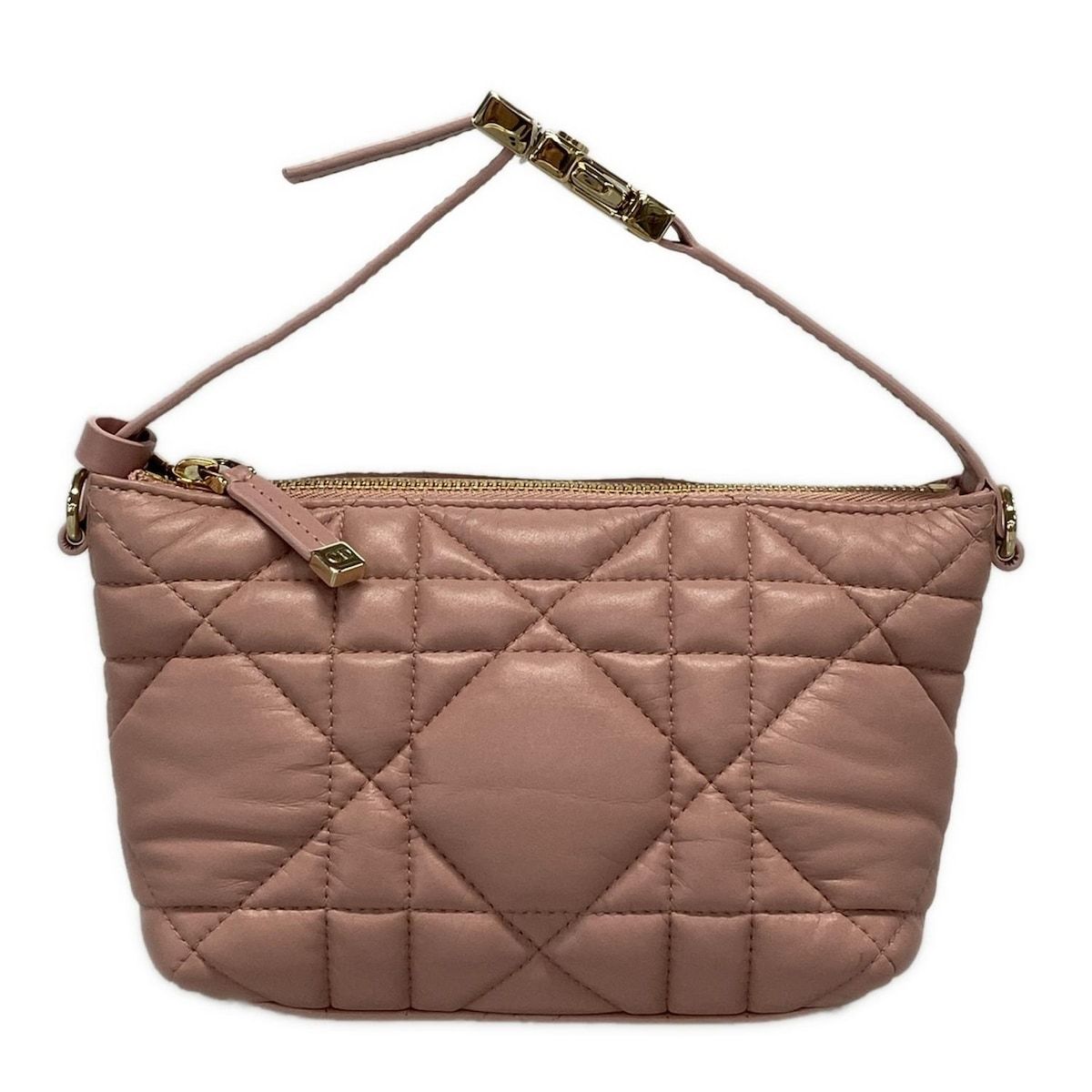 DIOR|ChristianDior ディオール|クリスチャンディオール ハンドバッグ ノマドポーチ ピンク カナージュステッチ レザー