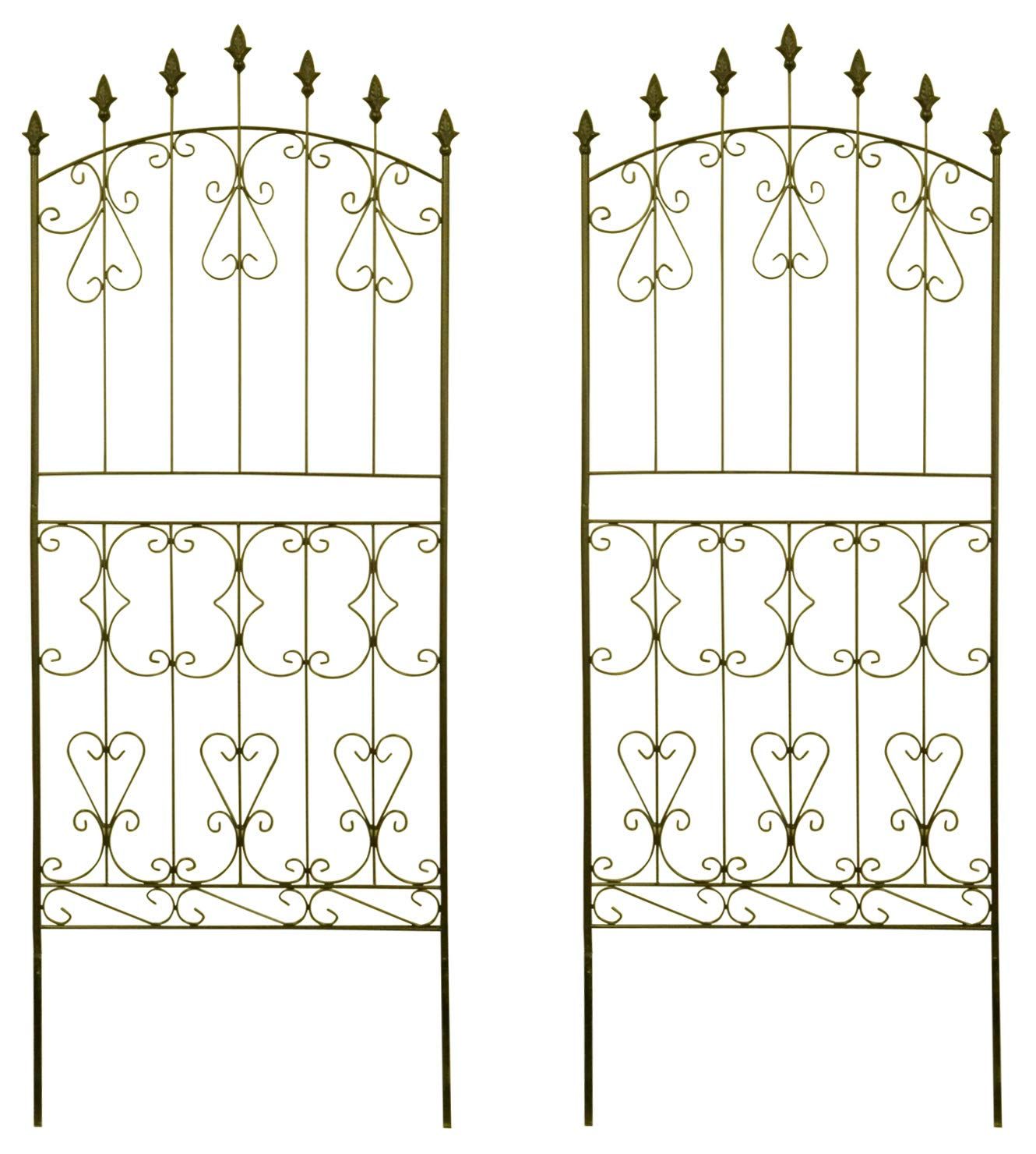 ガーデンガーデン アイアンローズフェンス ロータイプ 高さ150cm×幅62cm 2枚セット ダークブラウン トレリス IFROSE150CP2P-DBR