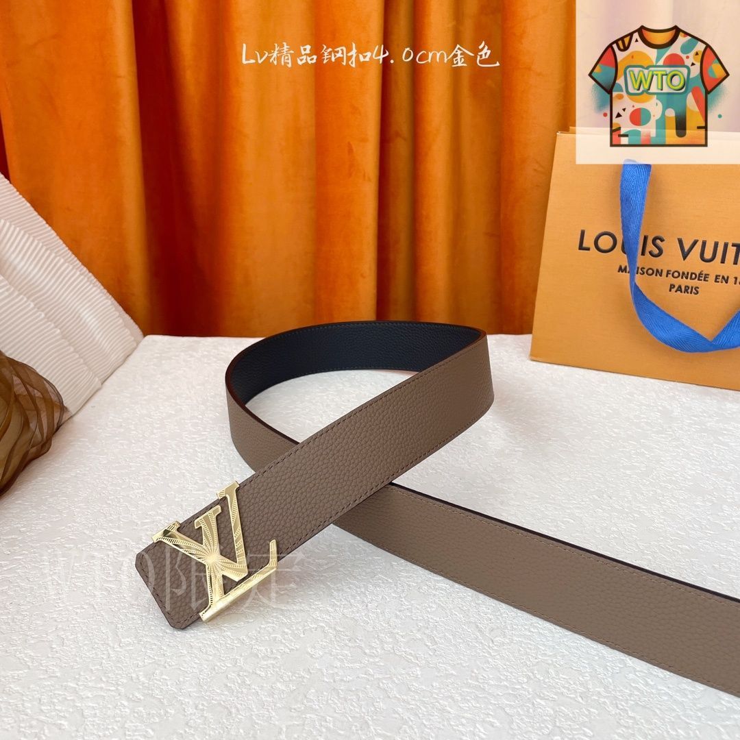 美品louis vuittonレザー ベルト 二重巻きデザイン ベージュ 今日特価】LOUIS VUITTON Double-sided ライチ柄 レザーベルト