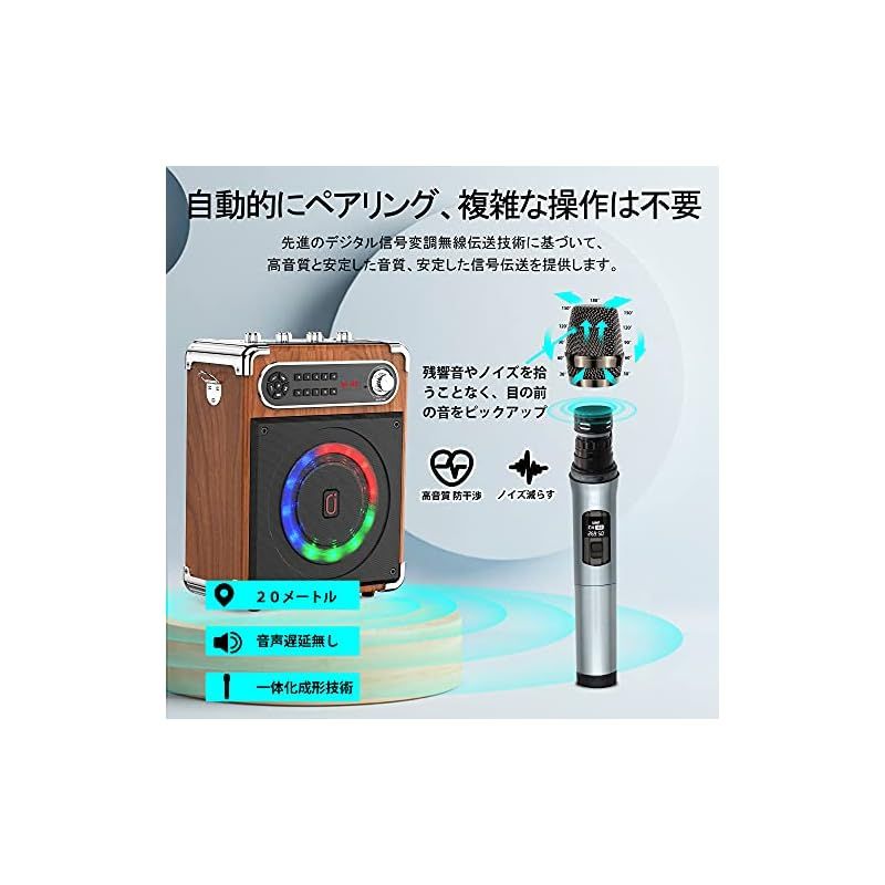 JYX ポータブルワイヤレス拡声器 Bluetooth 5.0搭載 USB/TFカード/FM