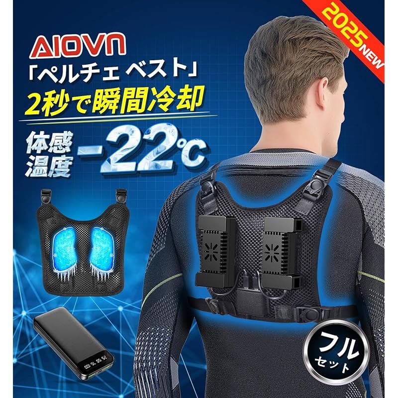 2025夏日本企画＆2つ冷却ブレート付き-40000mAh大容量 冷却ベスト