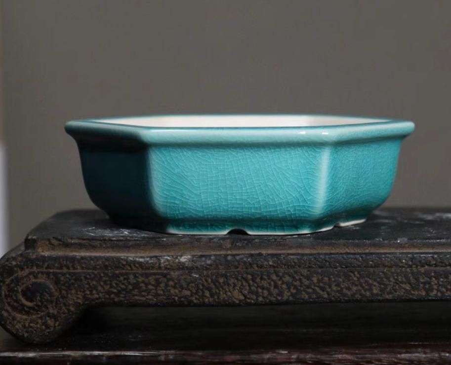 六角形紫砂鉢 青磁鉢 山野草鉢 多肉植物 植木鉢 小品大品盆栽