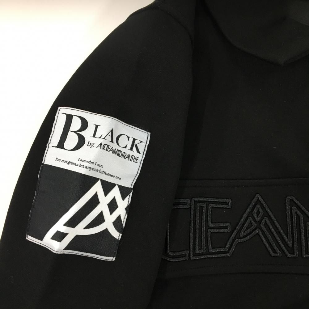 aceandrare　エースアンドレア　158T ゴルフウェア　美品 美品】エースアンドレア 長袖ポロシャツ 黒 胸元ロゴ スナップ