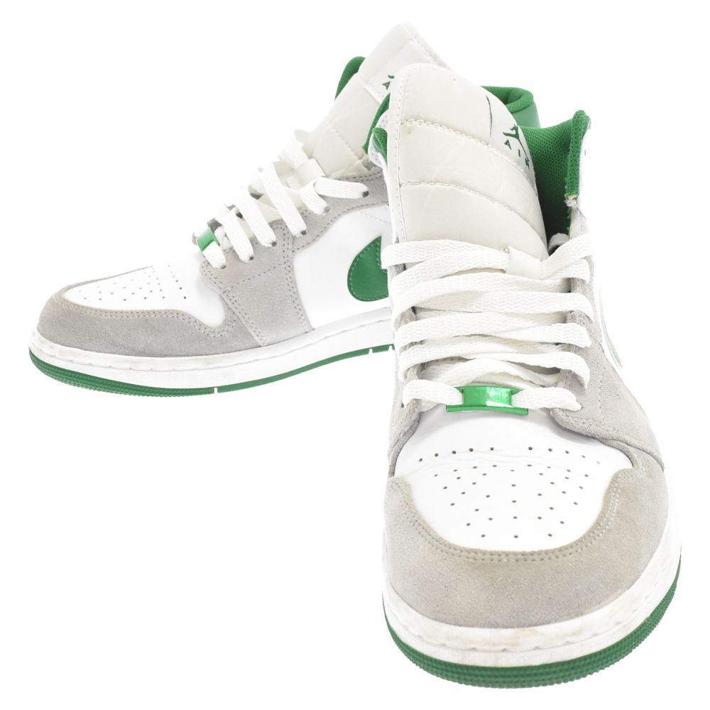AirJordan ミッドカットシューズ ホワイト/グレー/グリーン NIKE エア