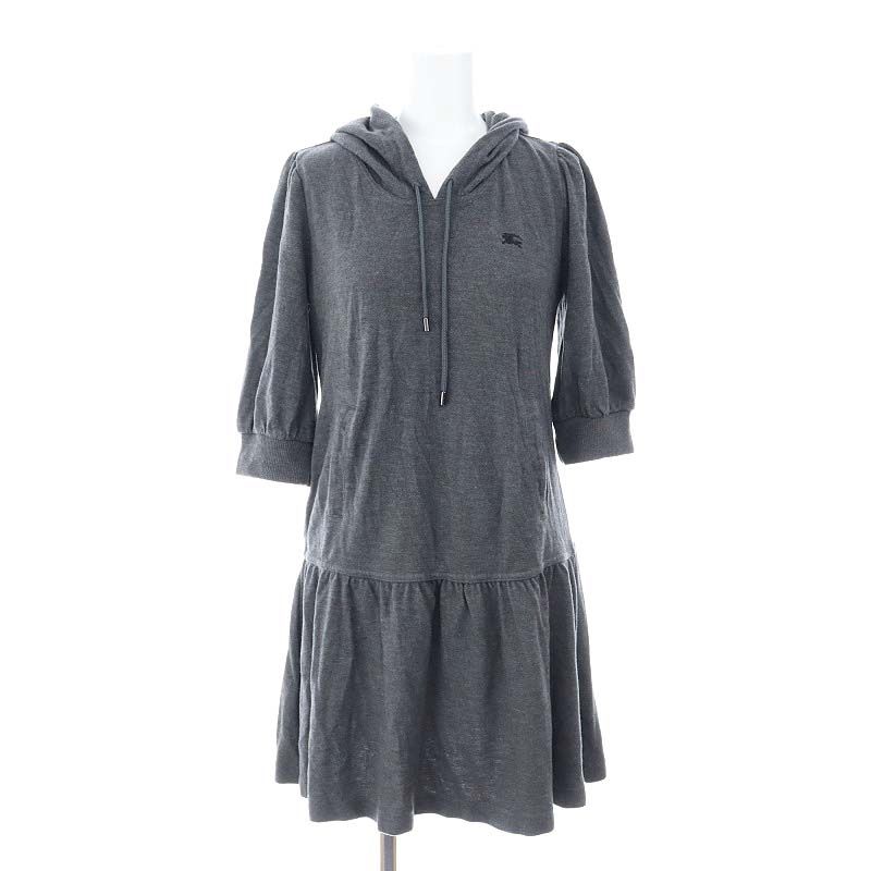 ✨美品✨BURBERRY BLUE LABELバーバリーワンピースM 38七分袖 美品 バーバリーブルーレーベル ワンピース フリル マキシ