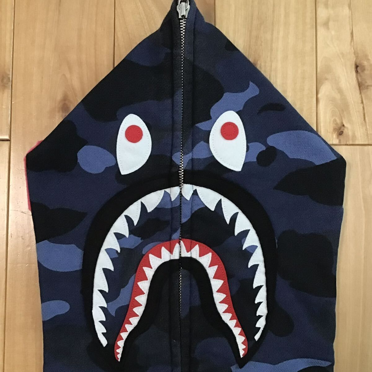 2007年 Blue camo × Navy シャークパーカー Sサイズ shark full zip  