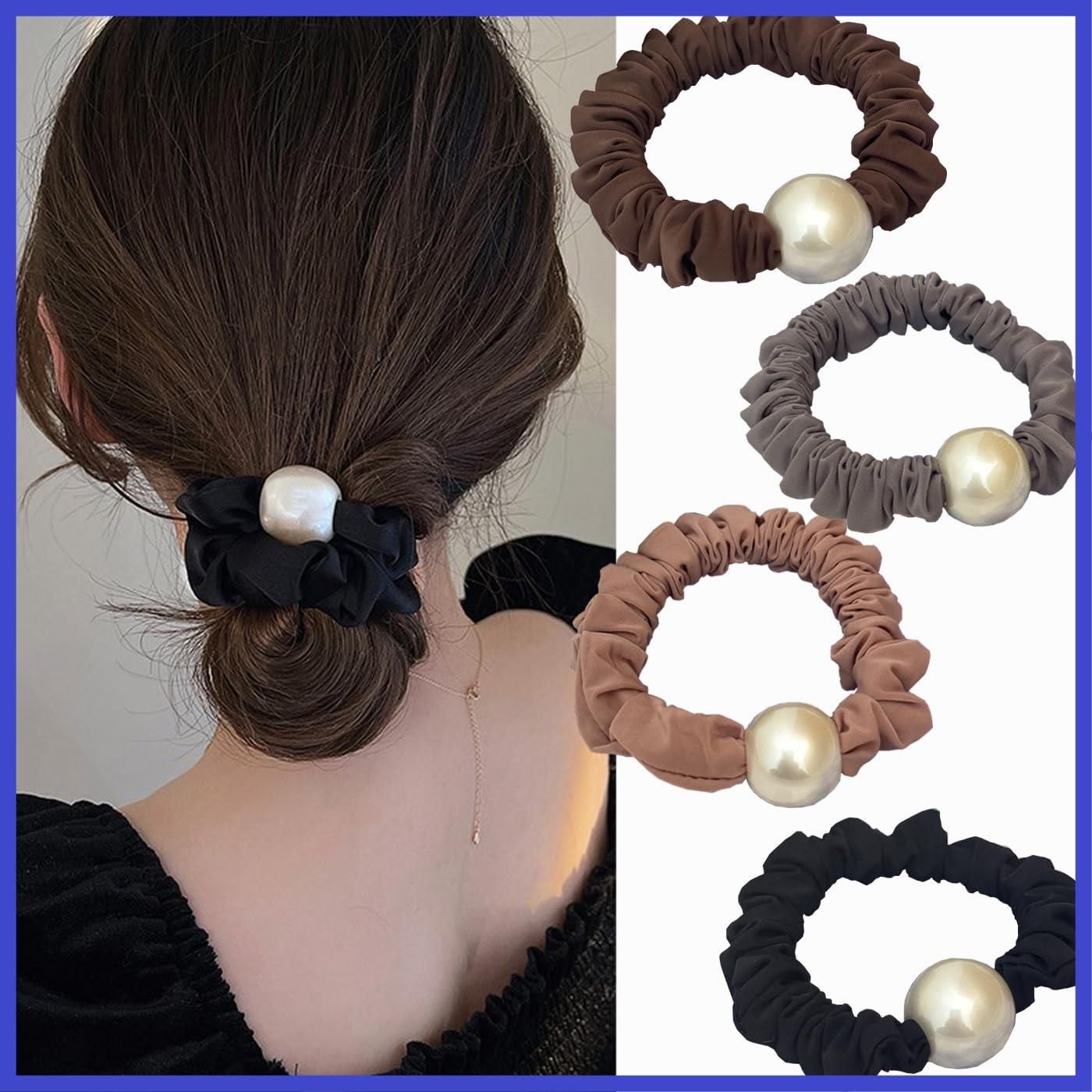BetterJonny ヘアゴム ヘアゴム おしゃれ 跡がつかないヘアゴム パール 
