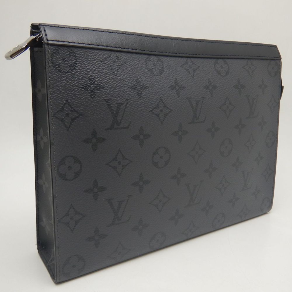 LOUIS VUITTON ルイヴィトン モノグラムエクリプス ポシェットヴォワヤージュ M69535 セカンドバッグ クラッチ ノワール グレー メンズ 253282