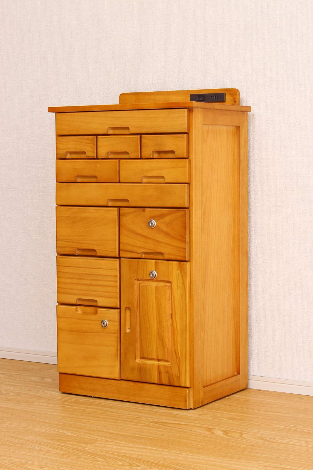 ライトブラウン 引き出しいっぱいFAX台