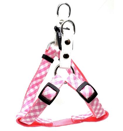同梱不可 6個セット リードッグ LEADOGNEWギンガムチェックカンタンハーネスSSピンク