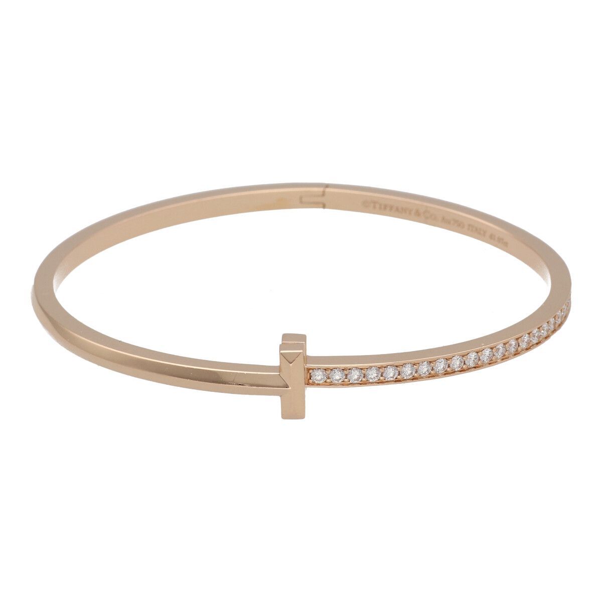 中古】 Tiffany ＆ Co. ティファニー Tワン ヒンジ バングル