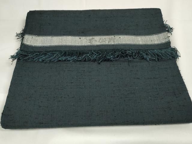 平和屋本店□希少 ざざんざ織 反物 着尺 褐返色 浜松あかね屋 証紙・た