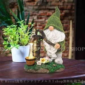 かわいい妖精ノームのガーデニングオブジェ 置物 ガーデンライト