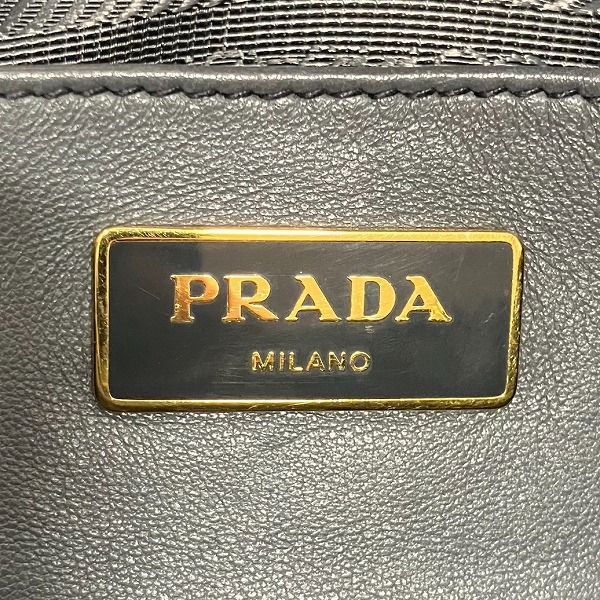 プラダ PRADA BN1407 2way ギャザー グレー バッグ ハンドバッグ