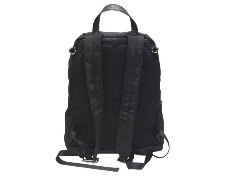 PRADA プラダ リュック バックパック 2VZ066 トライアングルロゴ ナイロン ブラック シルバー金具 4b006621