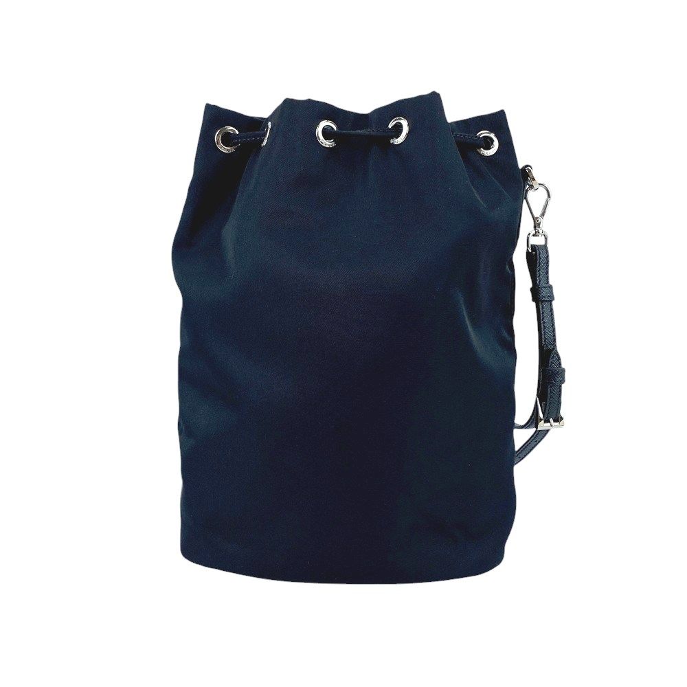 □新同□ プラダ Re-Nylon 巾着 ポーチ テスート ナイロン ブラック  