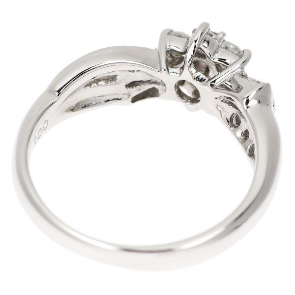 Pt900 天然ピンクダイヤモンド リング 0.067ct D0.43ct フラワー  