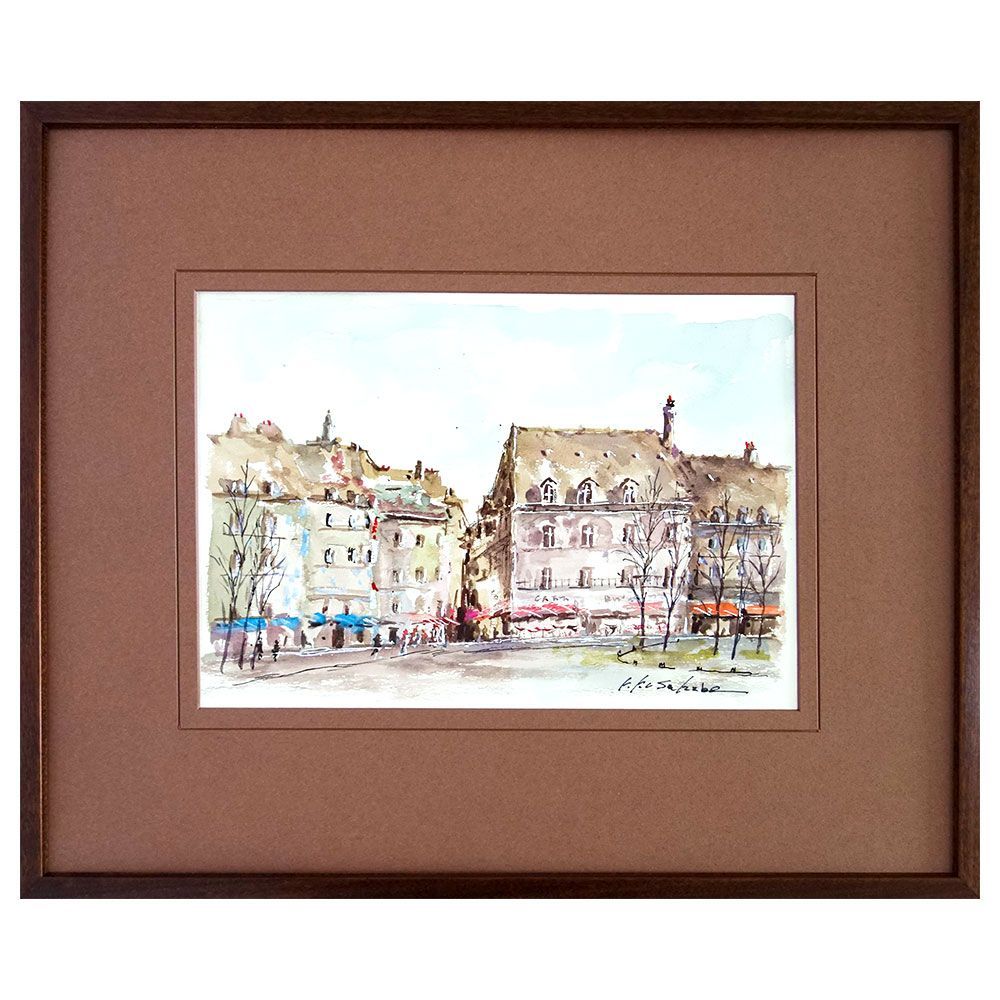 日下部 寛 水彩画小品額装 3点セット 新品】【即決即納】 日下部寛