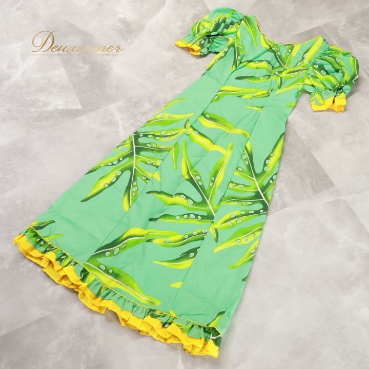 ロングワンピース☆ハワイアンドレス フラダンス衣装☆美品 ハワイアン