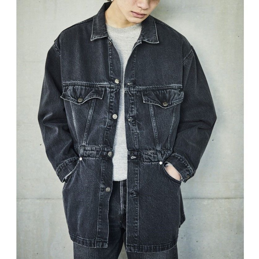 orslow オアスロウ DENIM HALF COAT BLACK DENIM STONE デニム orslow オアスロウ DENIM HALF COAT BLACK DENIM STONE デニム