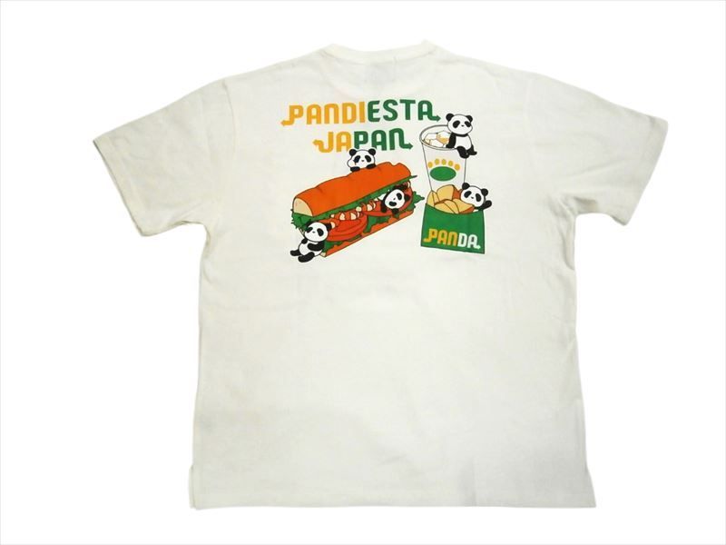 パンディエスタ 半袖 Tシャツ 554354 フレッシュサンド プリント ポケット付き パンダ ホワイト